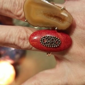 LOVELY 925&SPINEY OYSTER VTG STYLE  RING.ADJUSTABLE!MARKED!